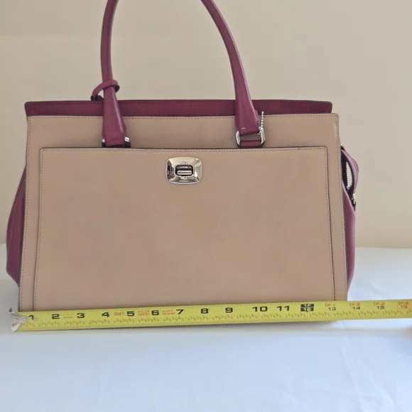 Coach Handbag Legacy Chelsea Tan/Red Classic Leather Tassel Boho Chic Satchel - Picture 14 of 16